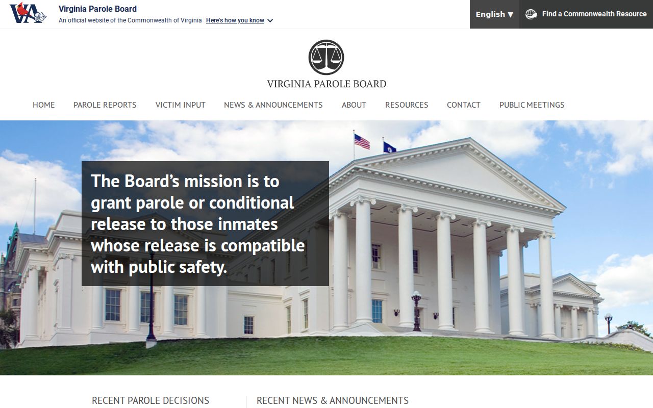 Virginia Parole Board records following Northampton County arrests