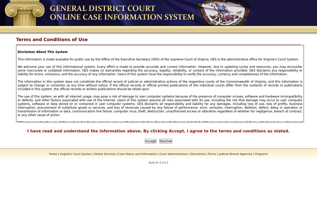 Northampton County criminal court case information for General District Court