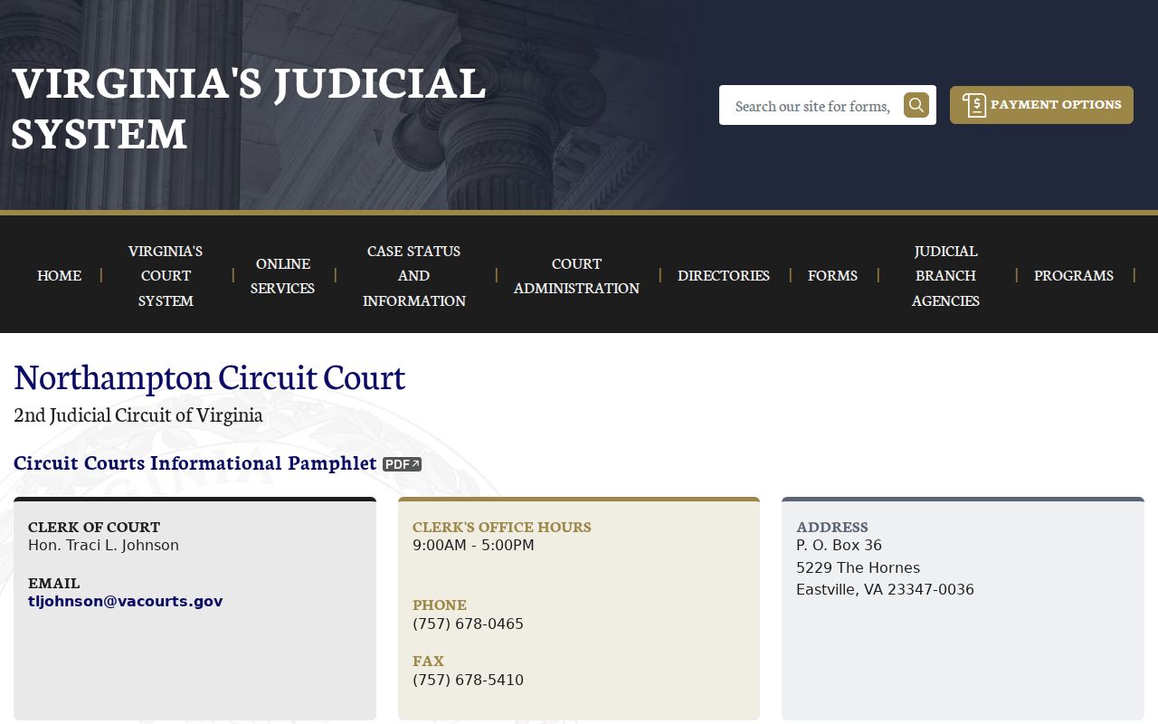 Northampton County Circuit Court criminal case records office