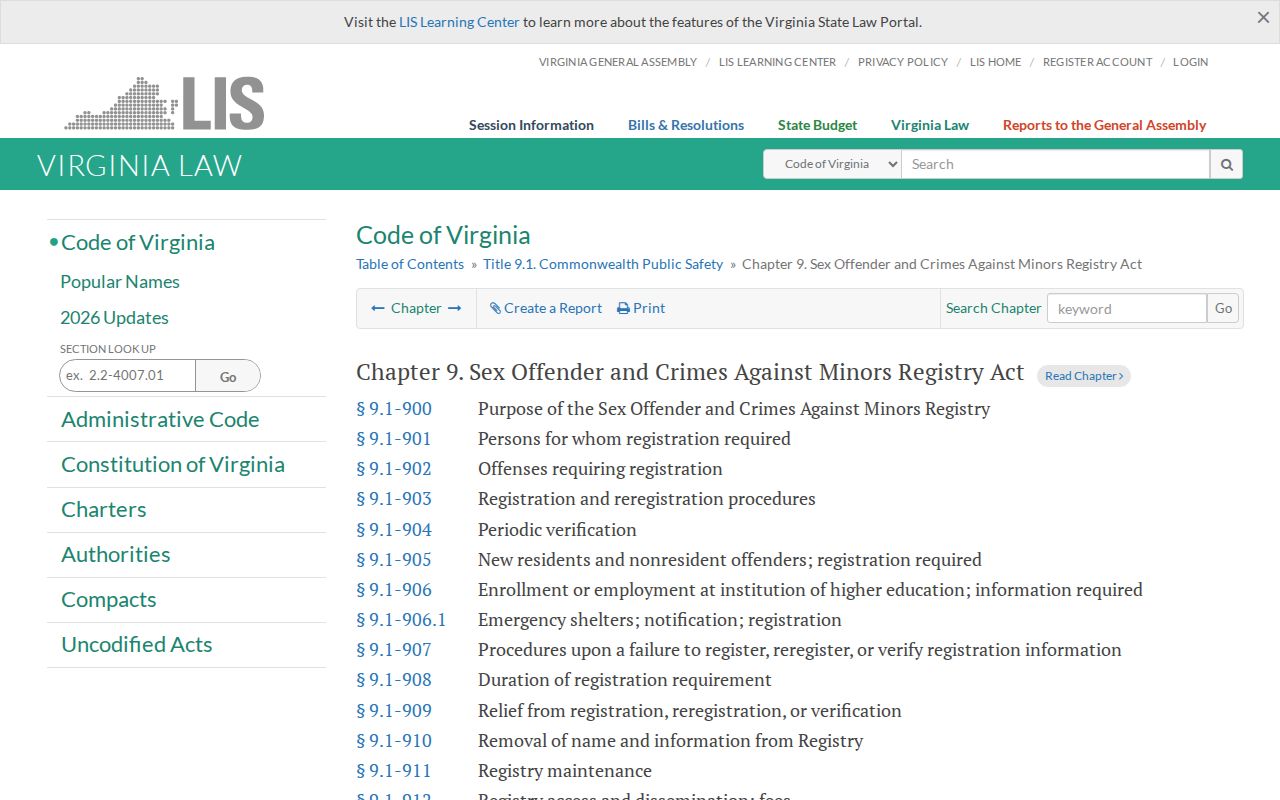 Northampton County sex offender registry law source